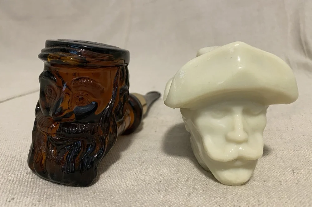 Vtg Lot of 2 Avon Collector Decanter Pipes Deep Woods & Pony Express -Tai Winds